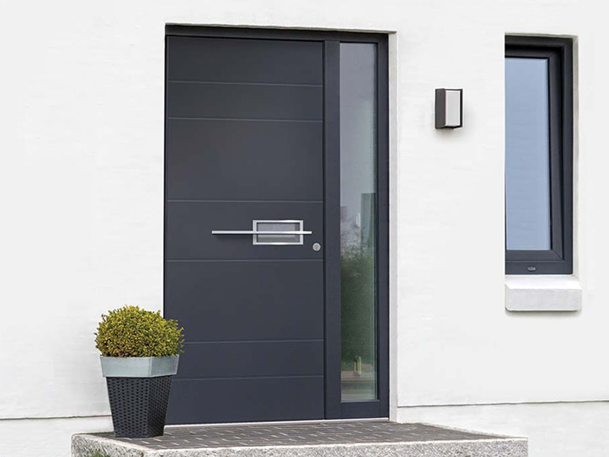 Porte d'entrée monobloc en Aluminium